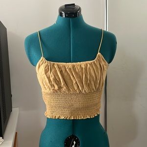 Pacsun La Hearts Smocked Yellow Tank Top